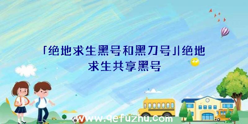 「绝地求生黑号和黑刀号」|绝地求生共享黑号